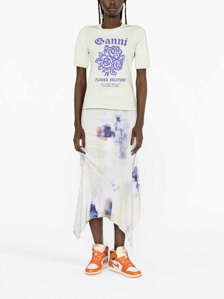 Green Flower Fitter Organic Cotton T-shirt