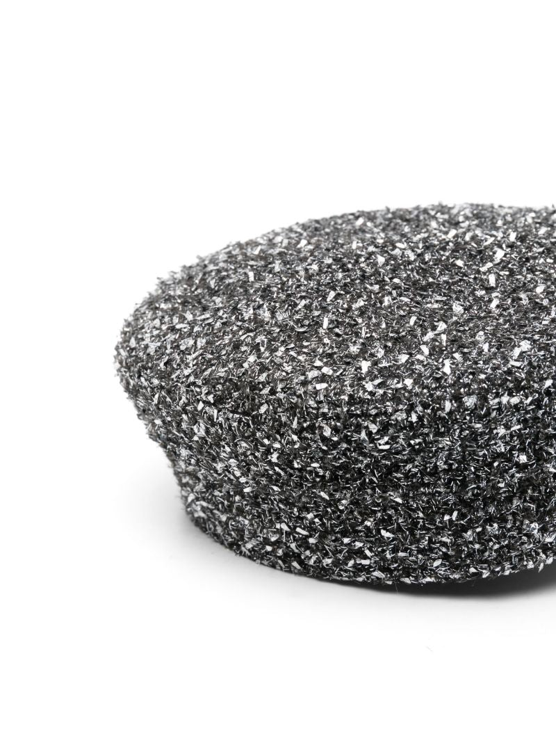 Black Tweed Baker Boy Hat