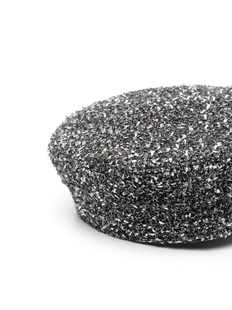 Black Tweed Baker Boy Hat