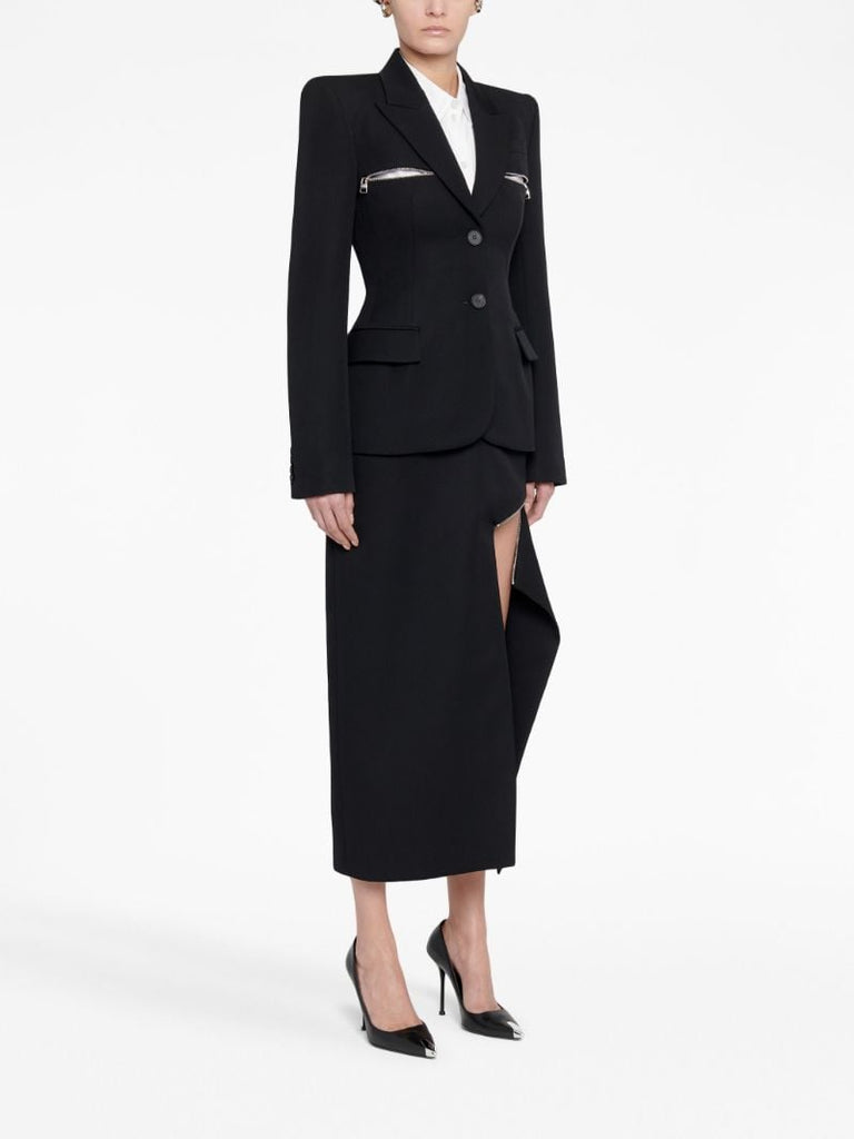 Black Single-breasted Wool Blazer