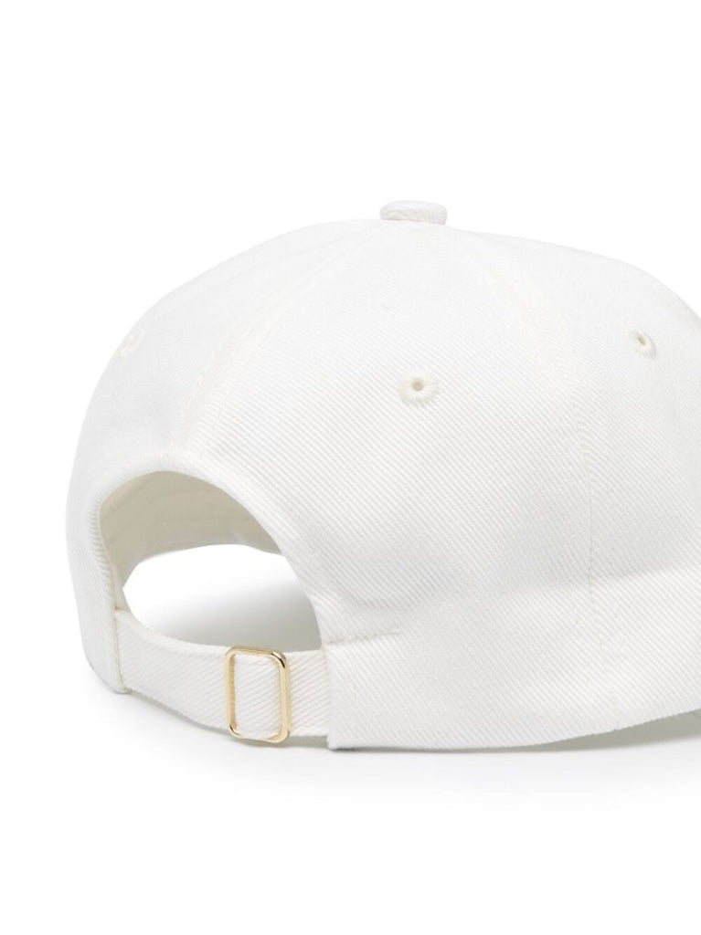 White Embroidered Logo Cap