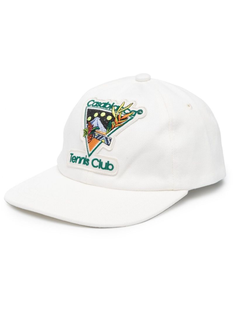 White Embroidered Logo Cap