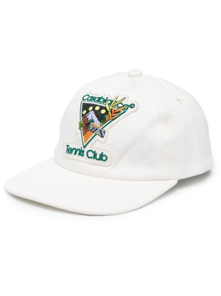 White Embroidered Logo Cap