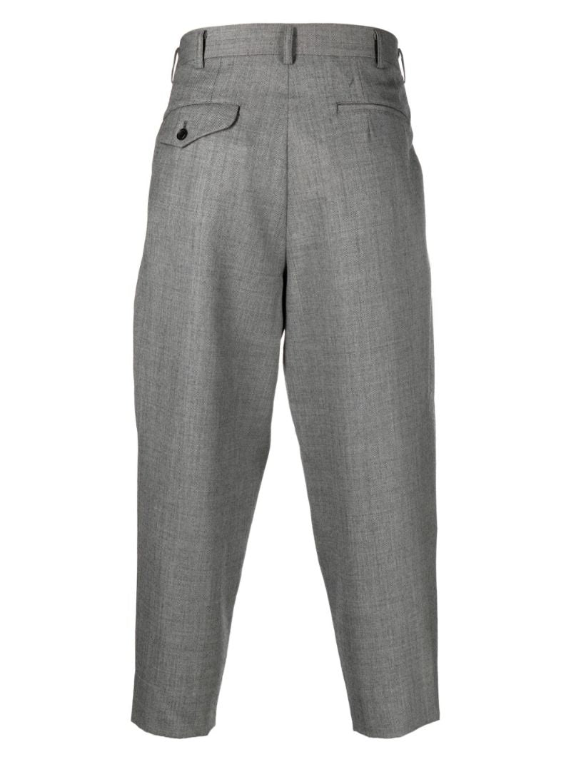 Grey Wool Tailored Trousers