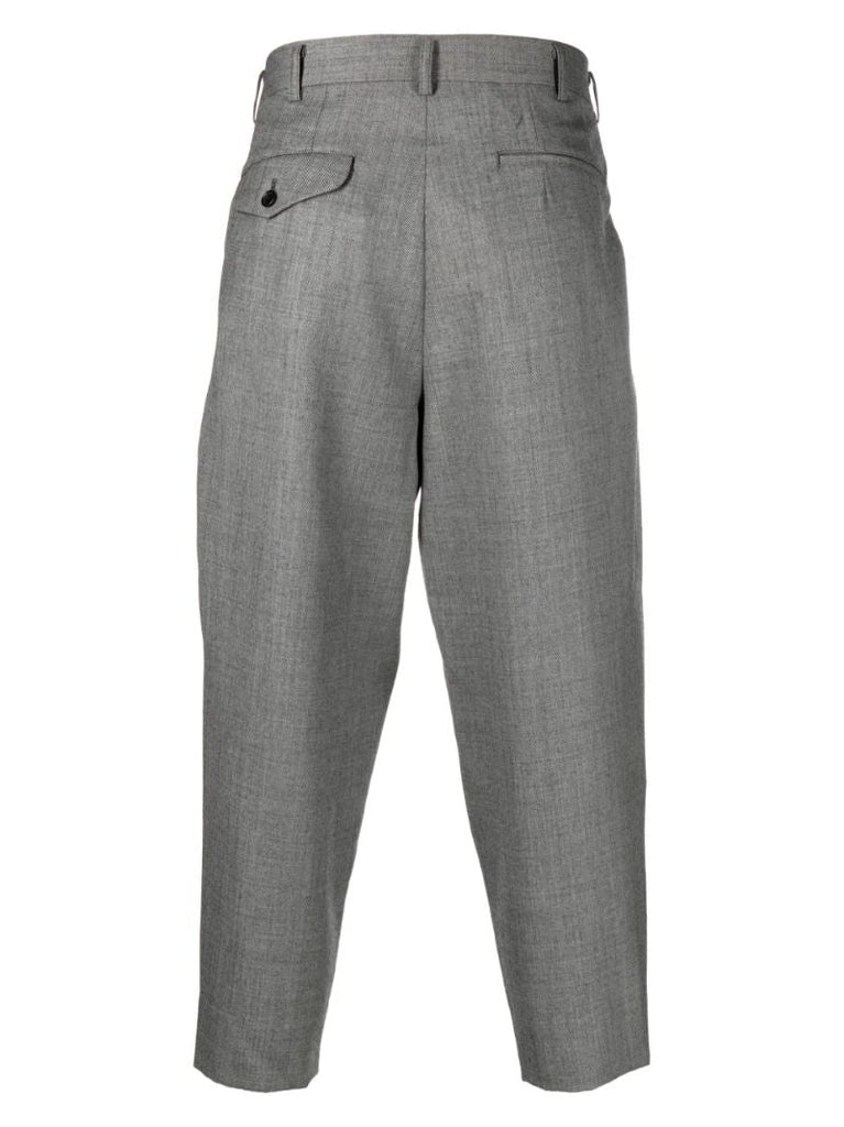 Grey Wool Tailored Trousers