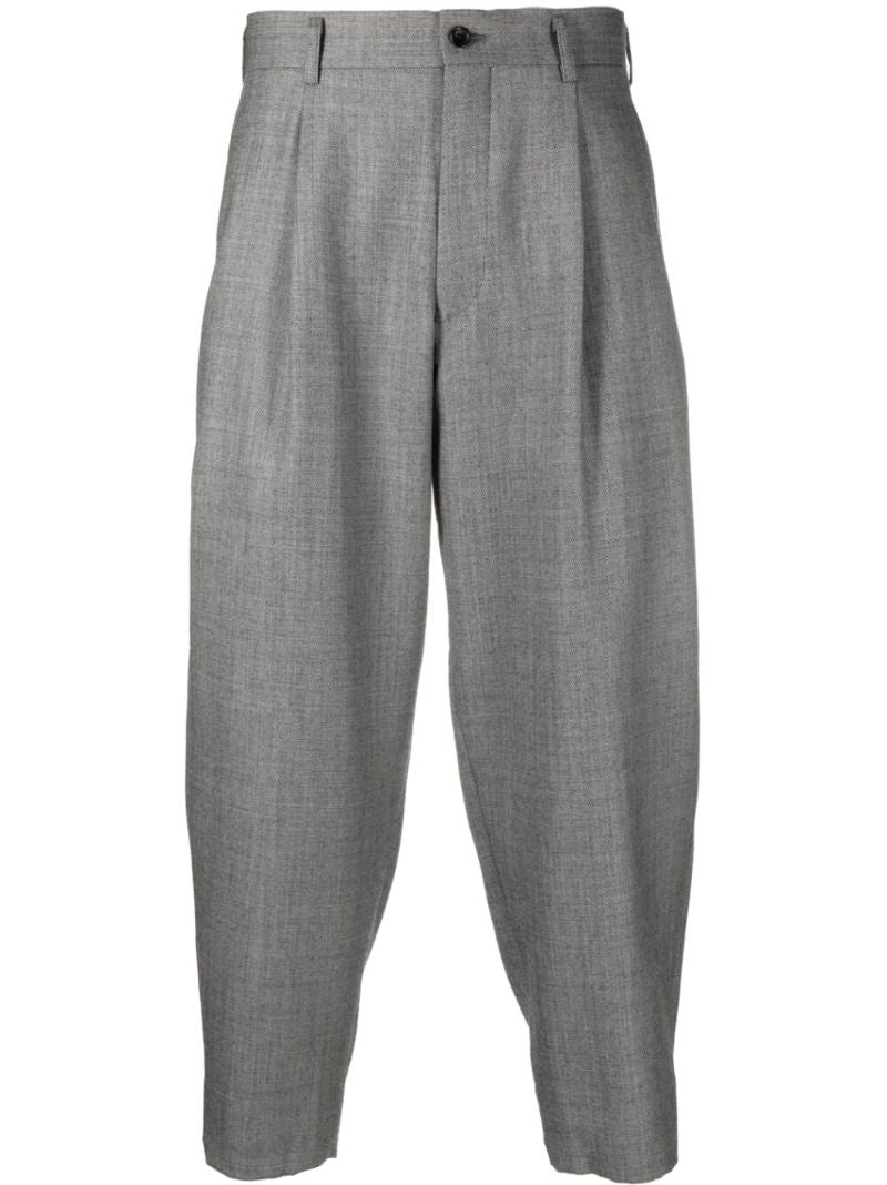 Grey Wool Tailored Trousers