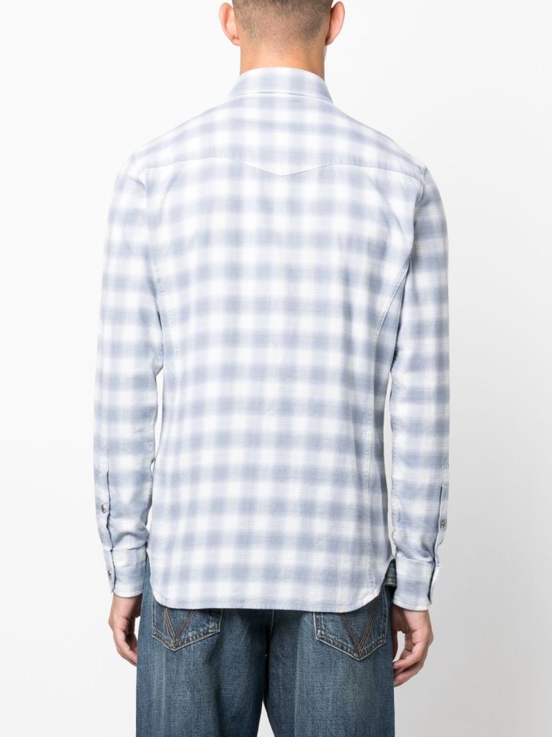 Blue Western Checked Cotton Shirt