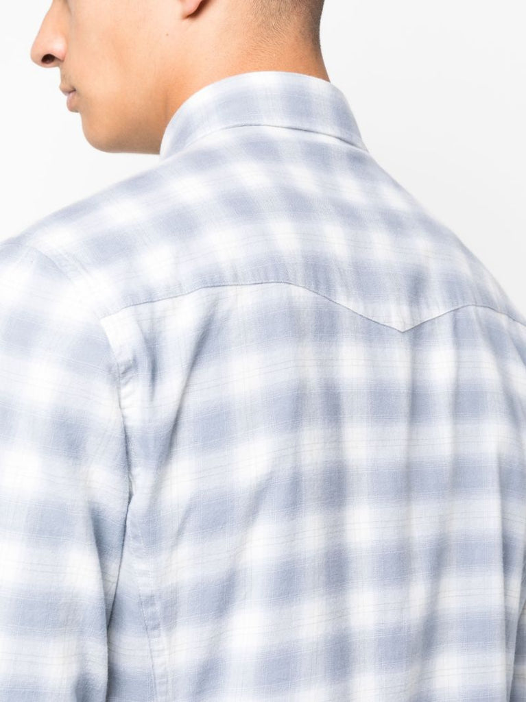 Blue Western Checked Cotton Shirt