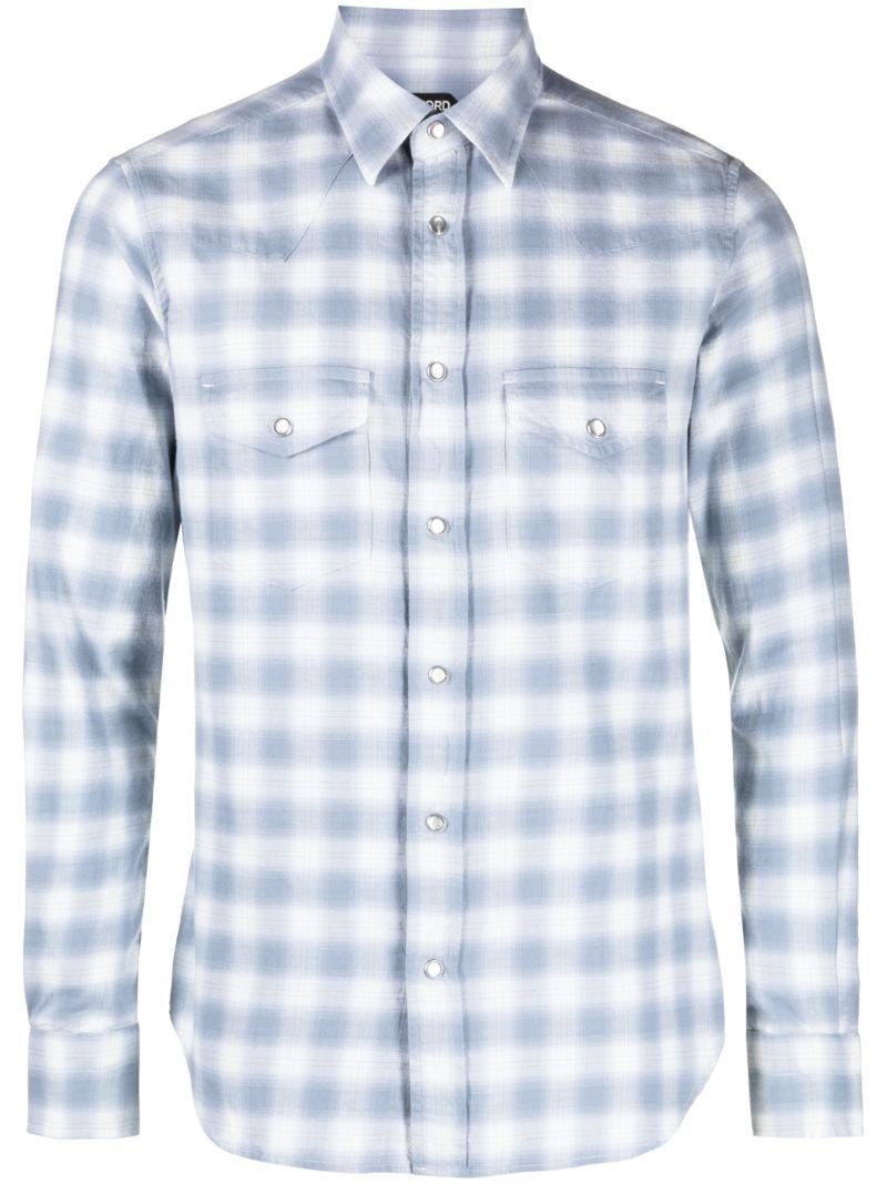 Blue Western Checked Cotton Shirt