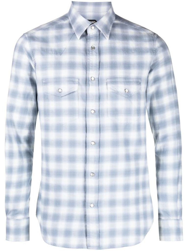 Blue Western Checked Cotton Shirt