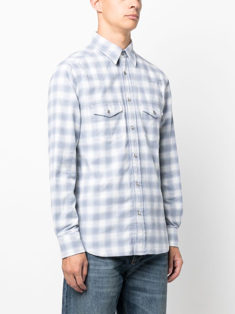 Blue Western Checked Cotton Shirt