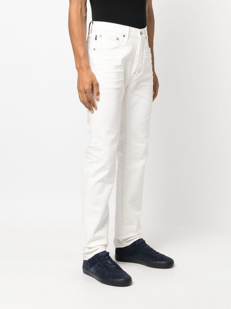 Neutral Stretch Cotton Straight Leg Jeans