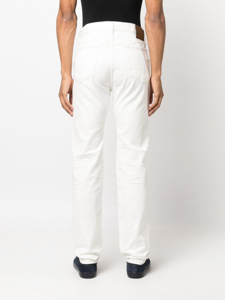 Neutral Stretch Cotton Straight Leg Jeans
