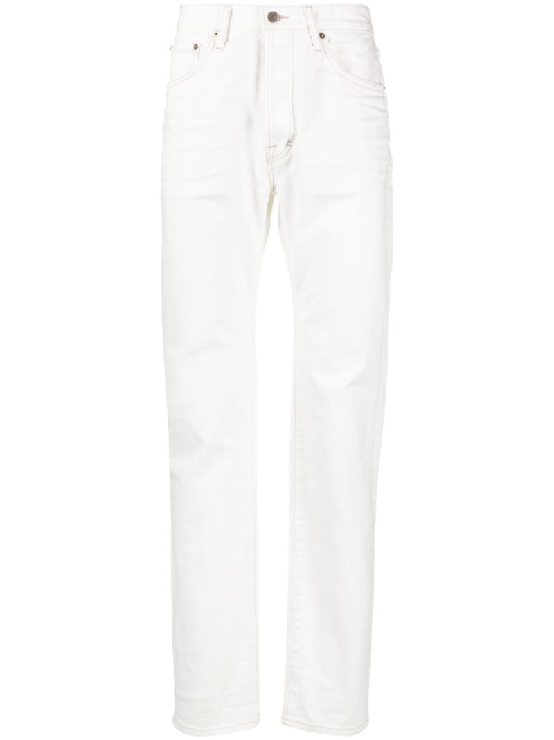 Neutral Stretch Cotton Straight Leg Jeans