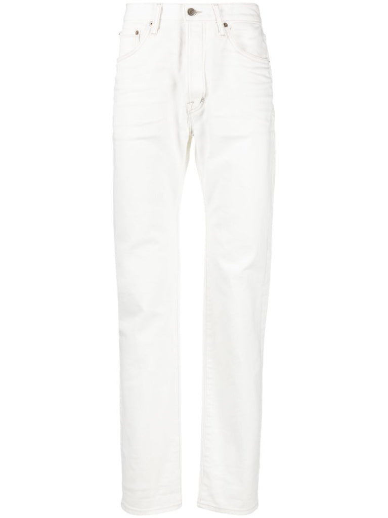 Neutral Stretch Cotton Straight Leg Jeans