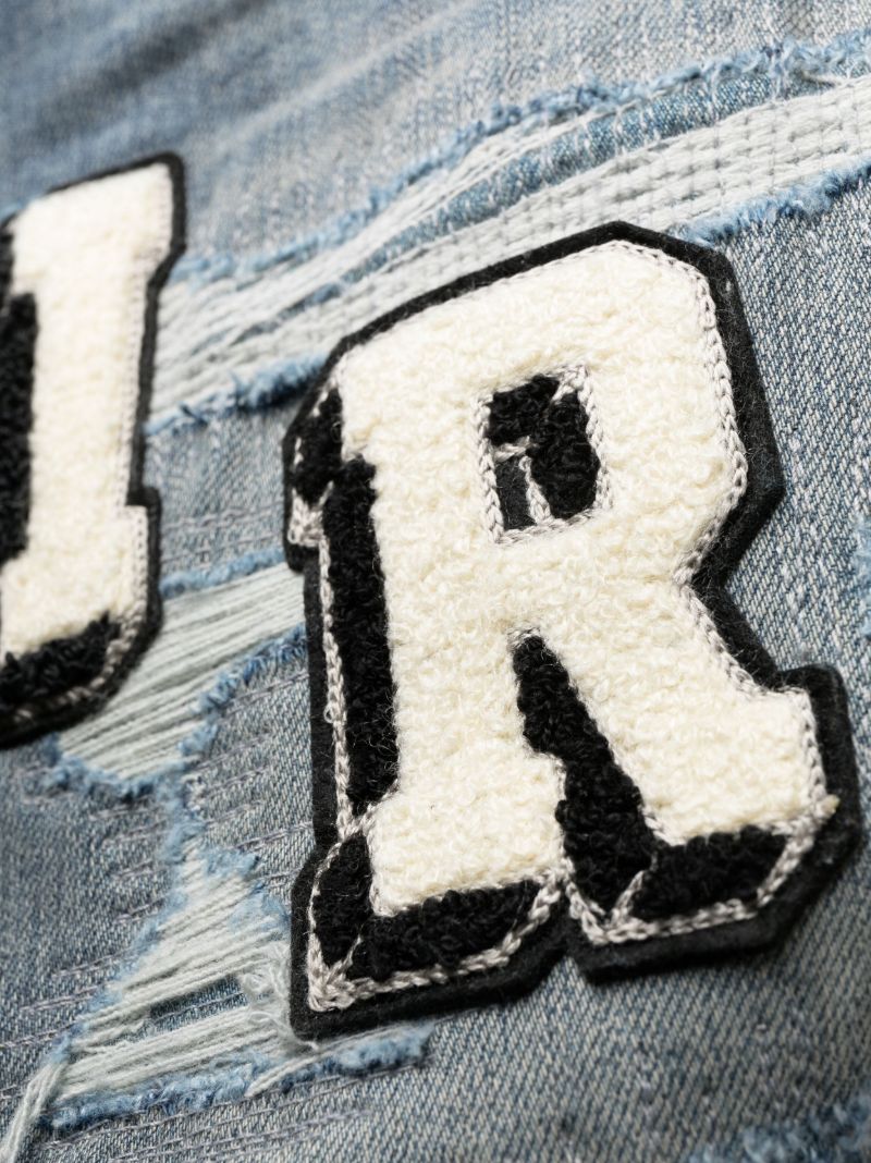 Blue Amiri Varsity Skinny Jeans