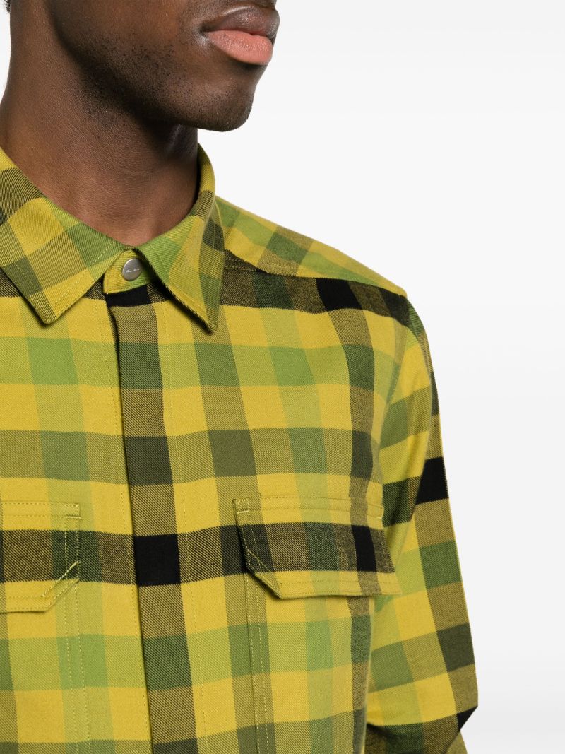 Yellow Checked Cotton Shirt