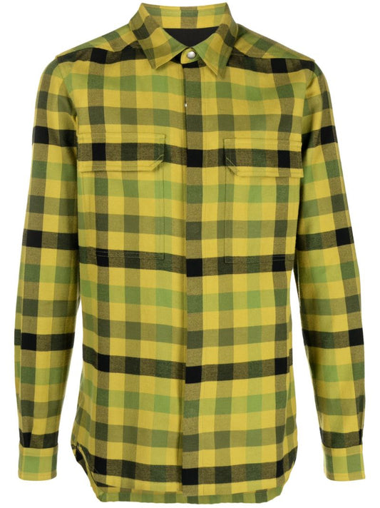 Yellow Checked Cotton Shirt