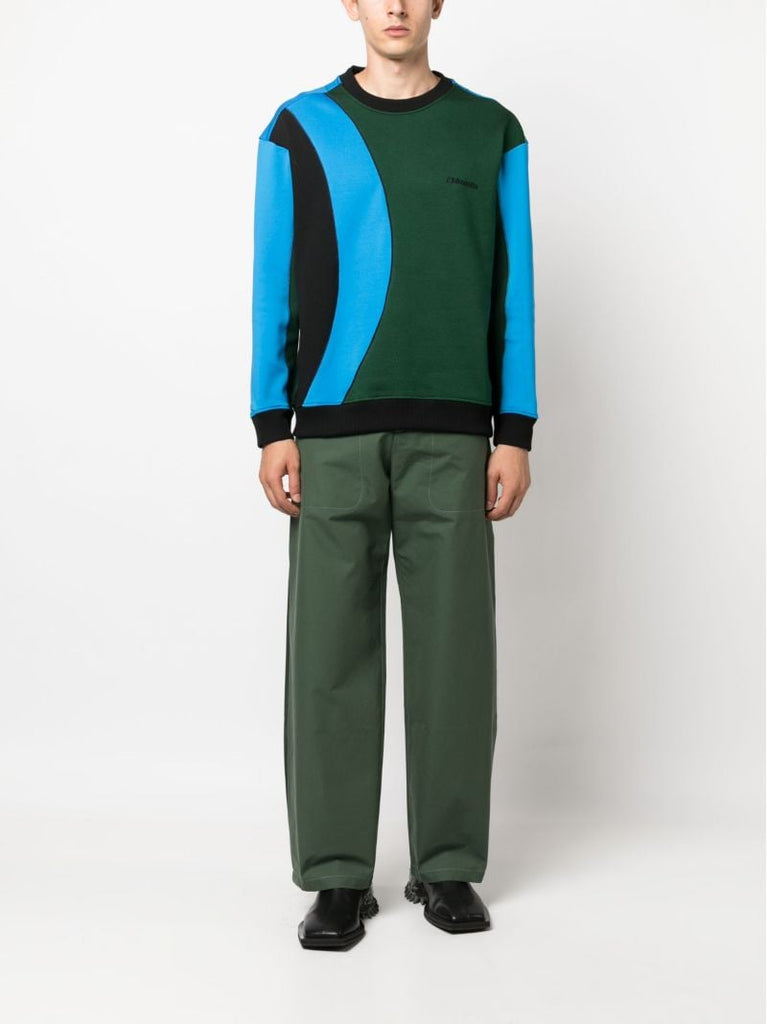 Green Mae Colour-block Sweatshirt