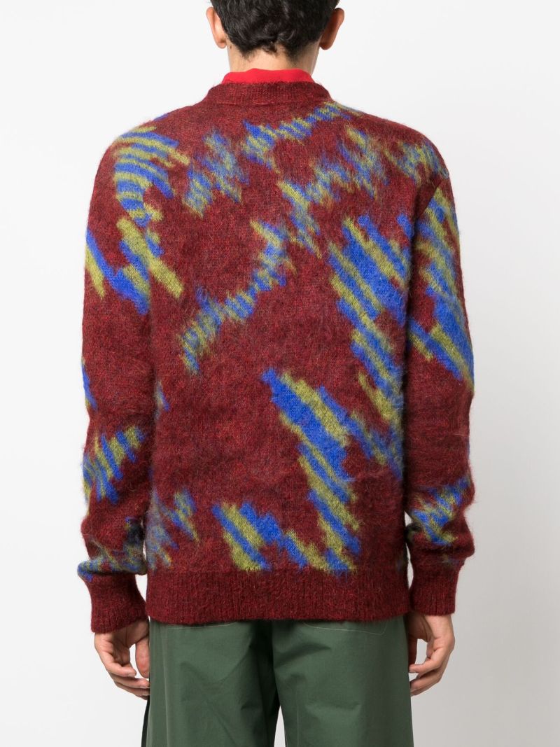 Red Ongoye Jacquard Cardigan