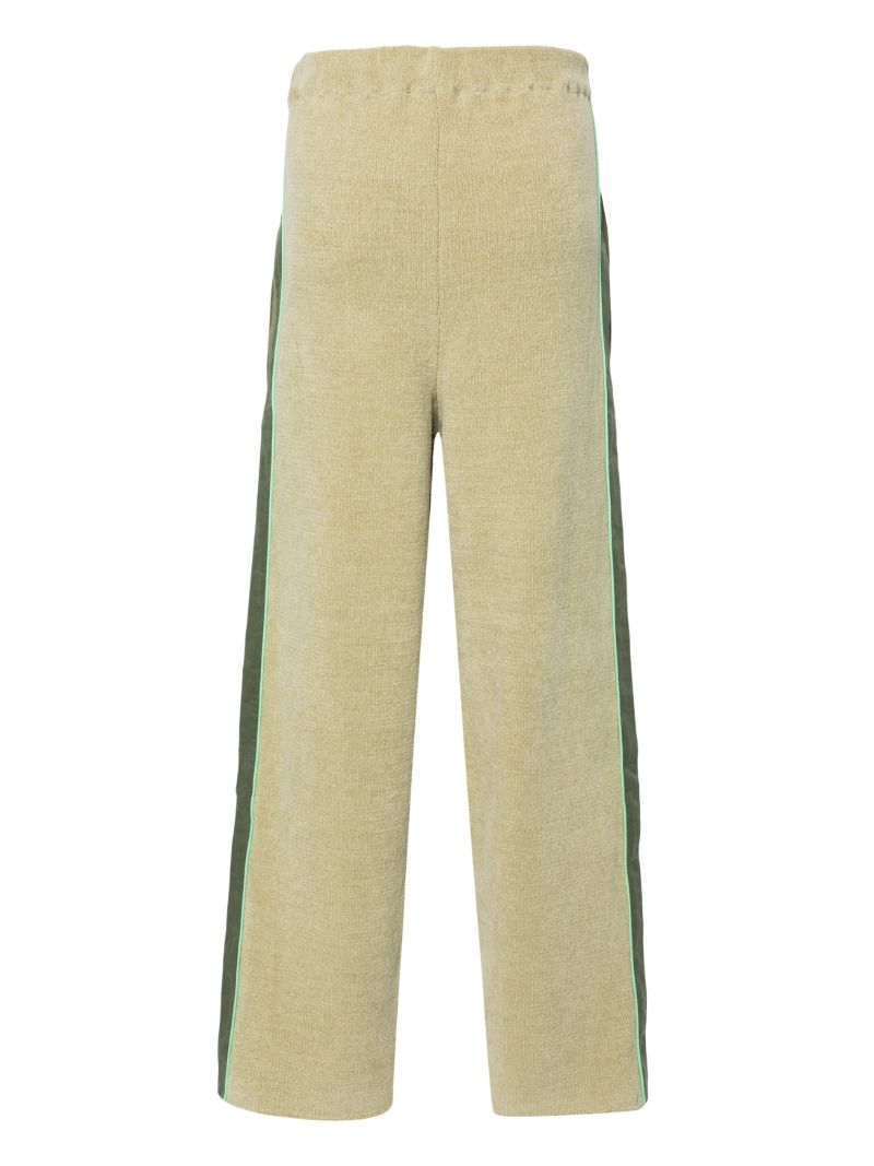 Green Panelled Cotton Track Pants