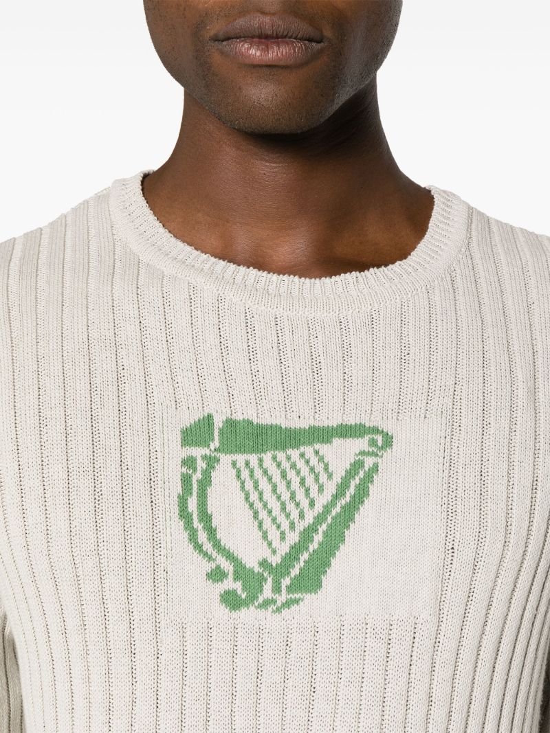 Neutral Harp Cotton Sweater