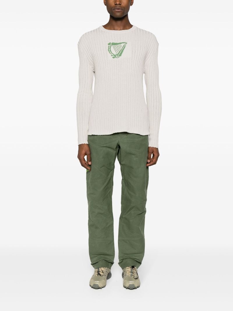Neutral Harp Cotton Sweater