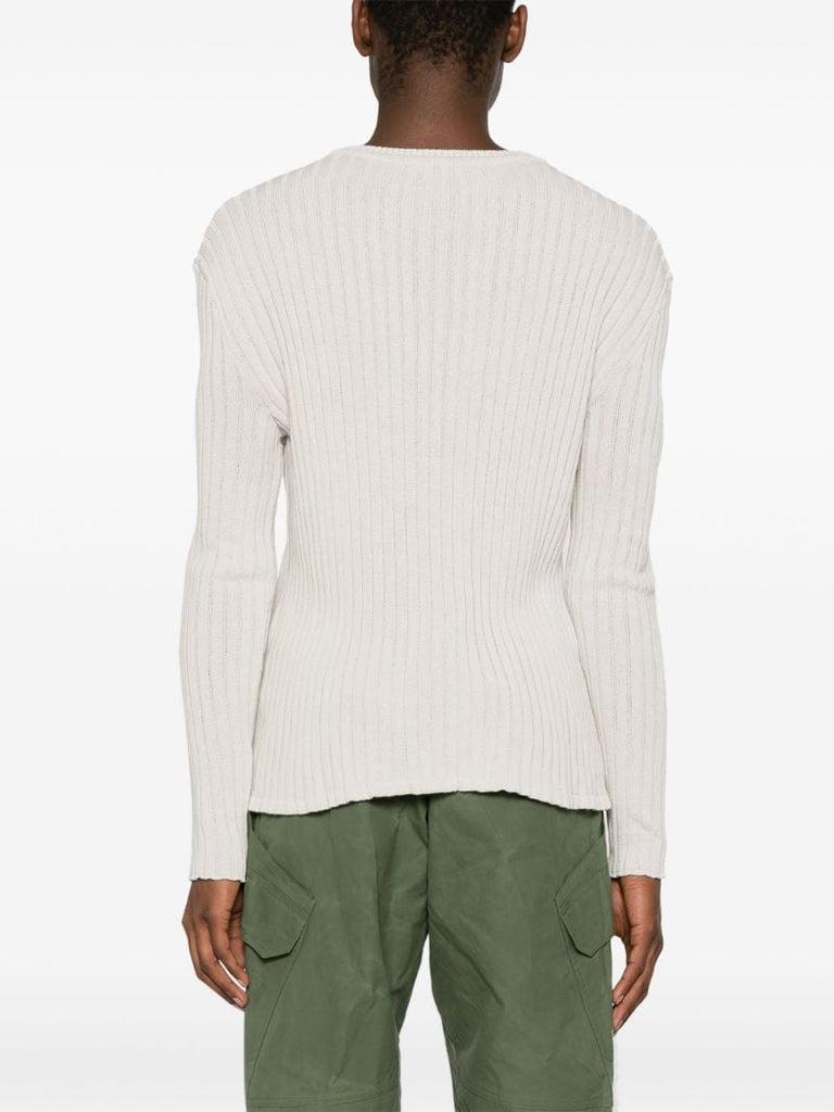 Neutral Harp Cotton Sweater
