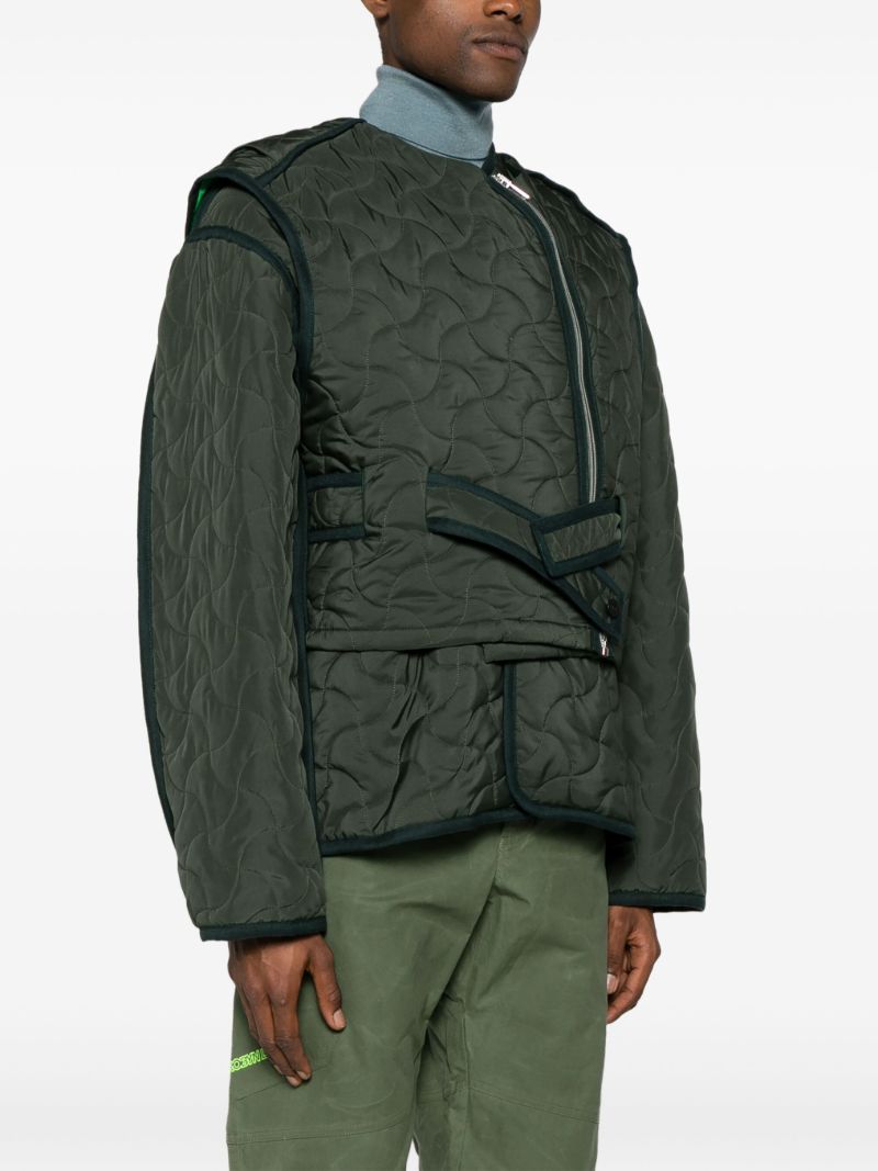 Green Quilted Modular Jacket