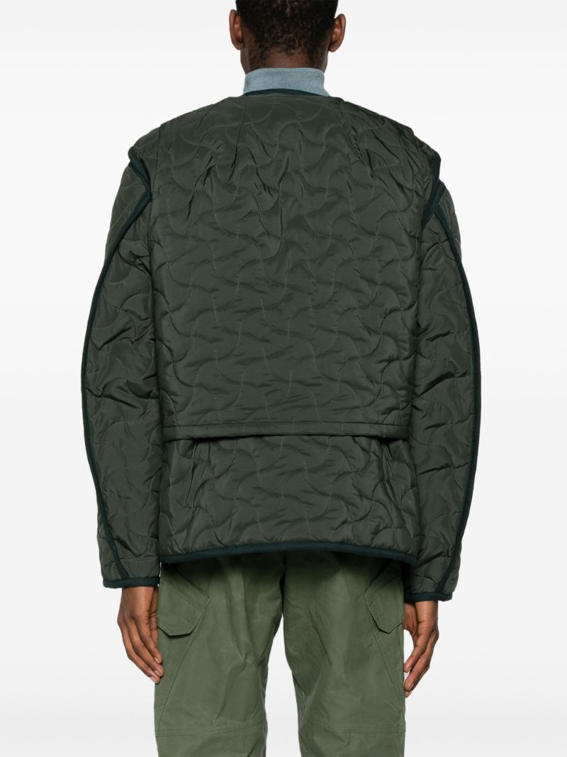 Green Quilted Modular Jacket