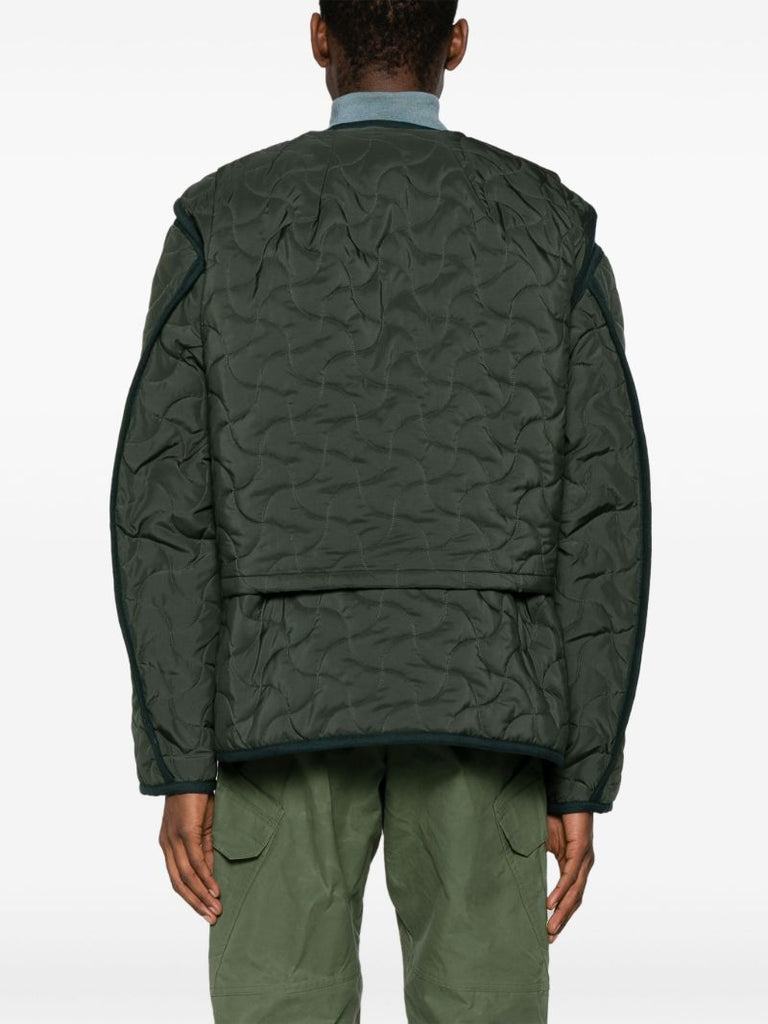 Green Quilted Modular Jacket