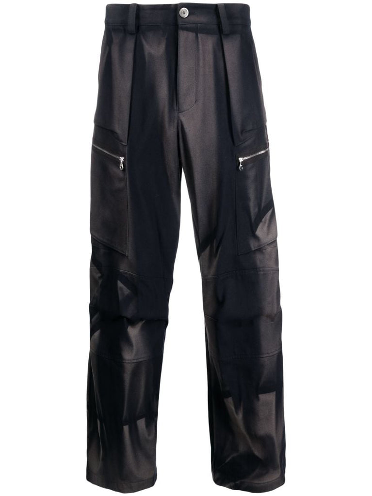 Blue Sunbleached Straight-leg Trousers