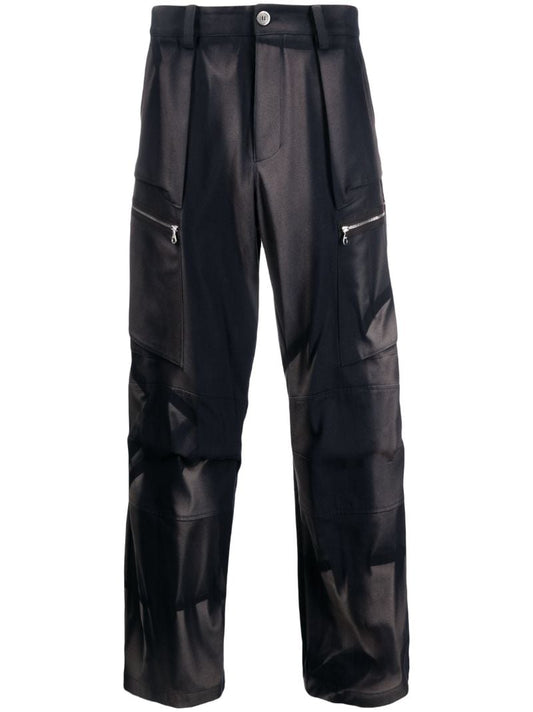 Blue Sunbleached Straight-leg Trousers