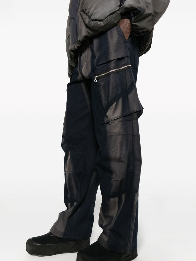 Blue Sunbleached Straight-leg Trousers