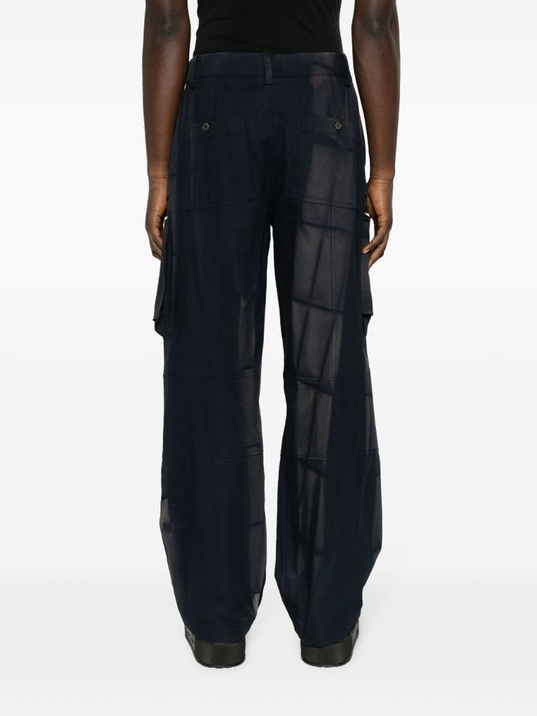 Blue Sunbleached Straight-leg Trousers