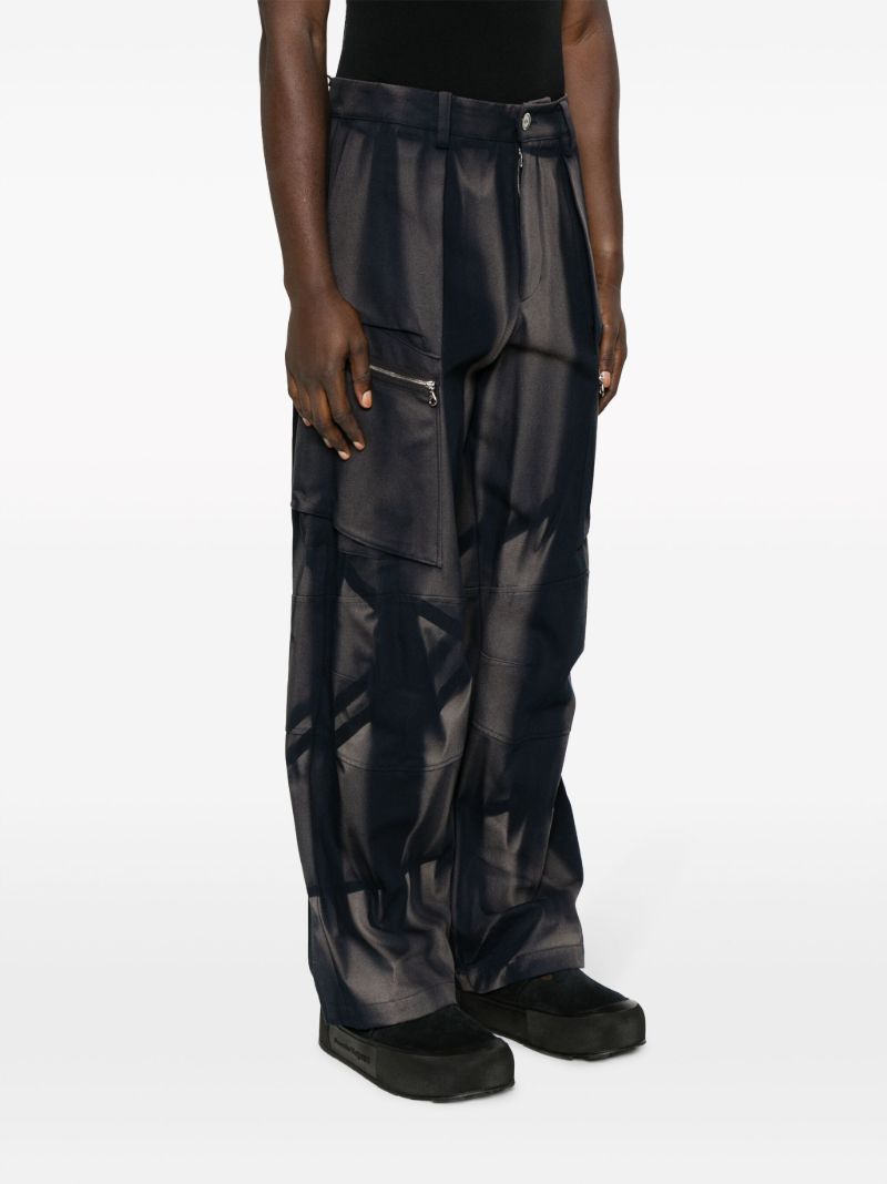 Blue Sunbleached Straight-leg Trousers