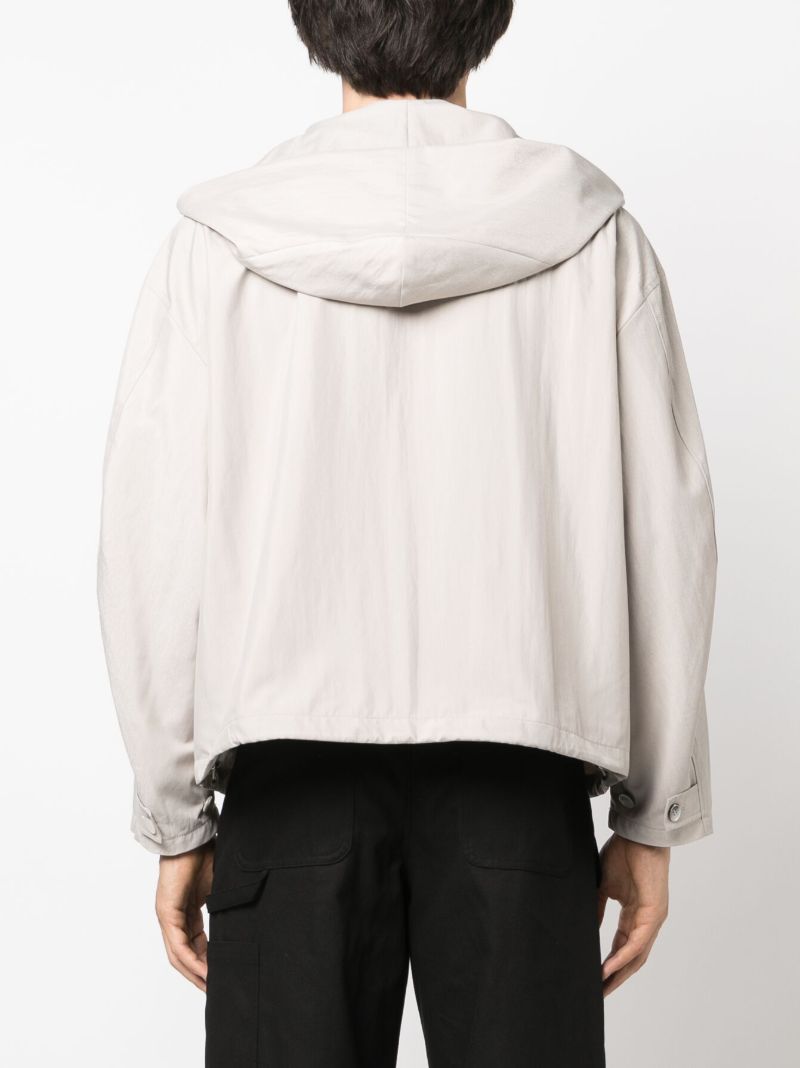 Neutral Draped Hooded Jacket
