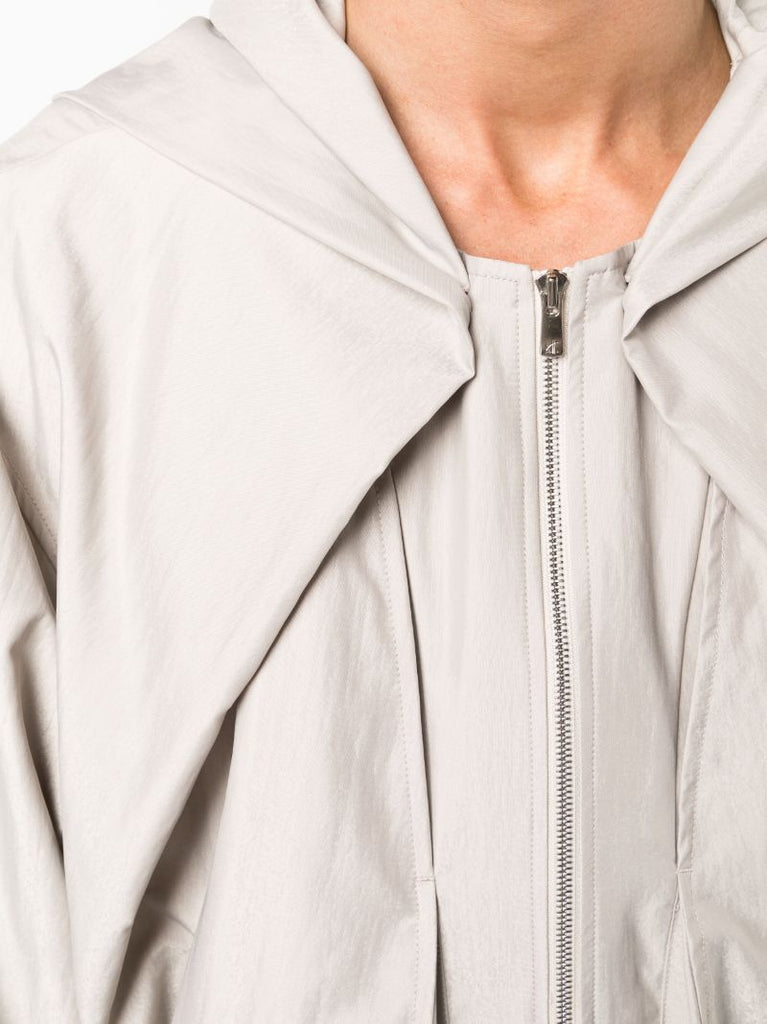 Neutral Draped Hooded Jacket