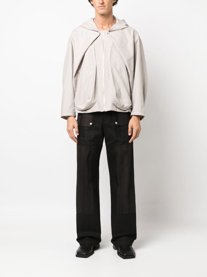Neutral Draped Hooded Jacket
