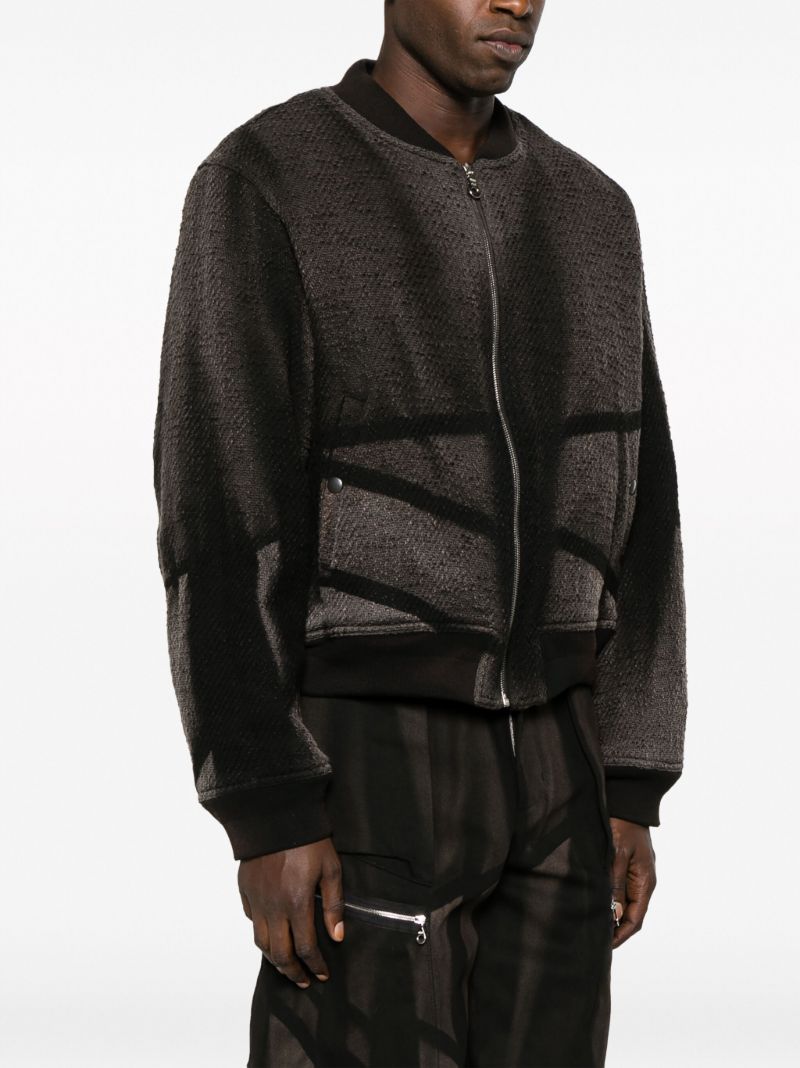 Black Cotton Sunbleached Bomber Jacket