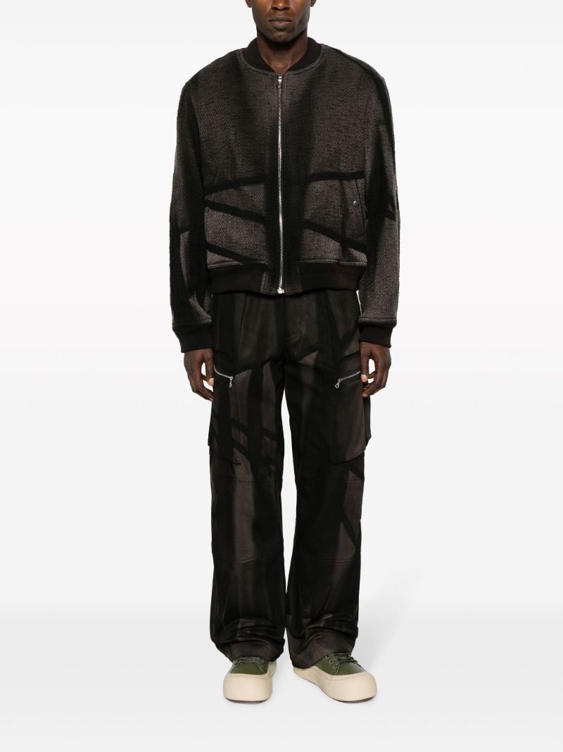 Black Cotton Sunbleached Bomber Jacket
