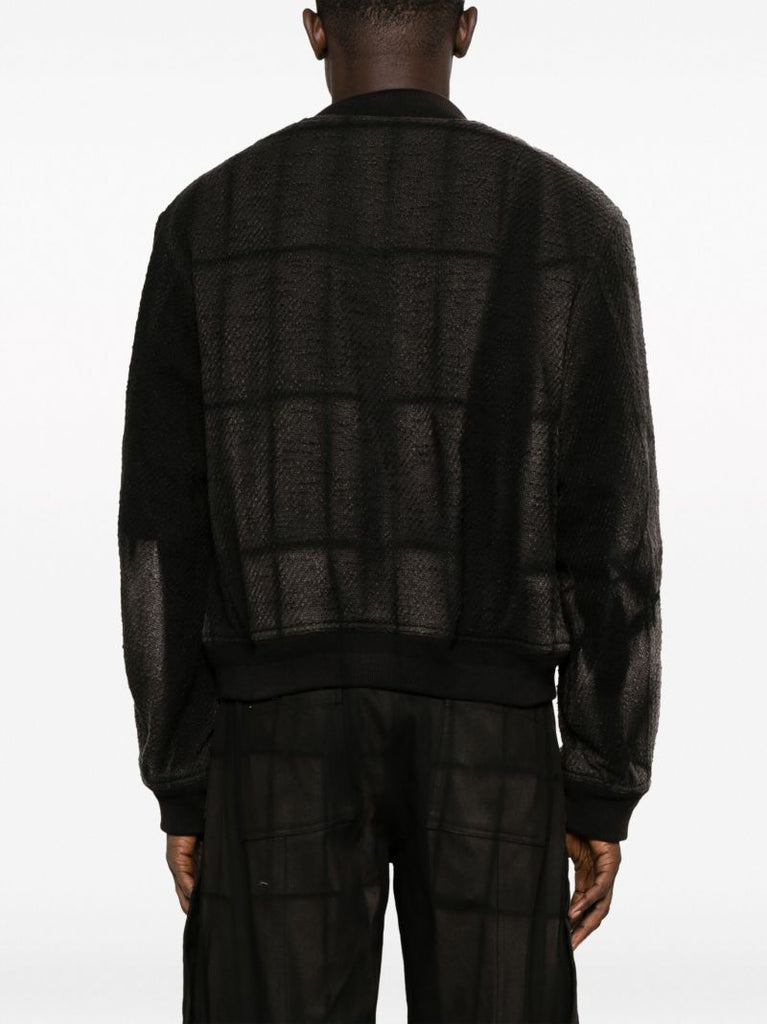 Black Cotton Sunbleached Bomber Jacket
