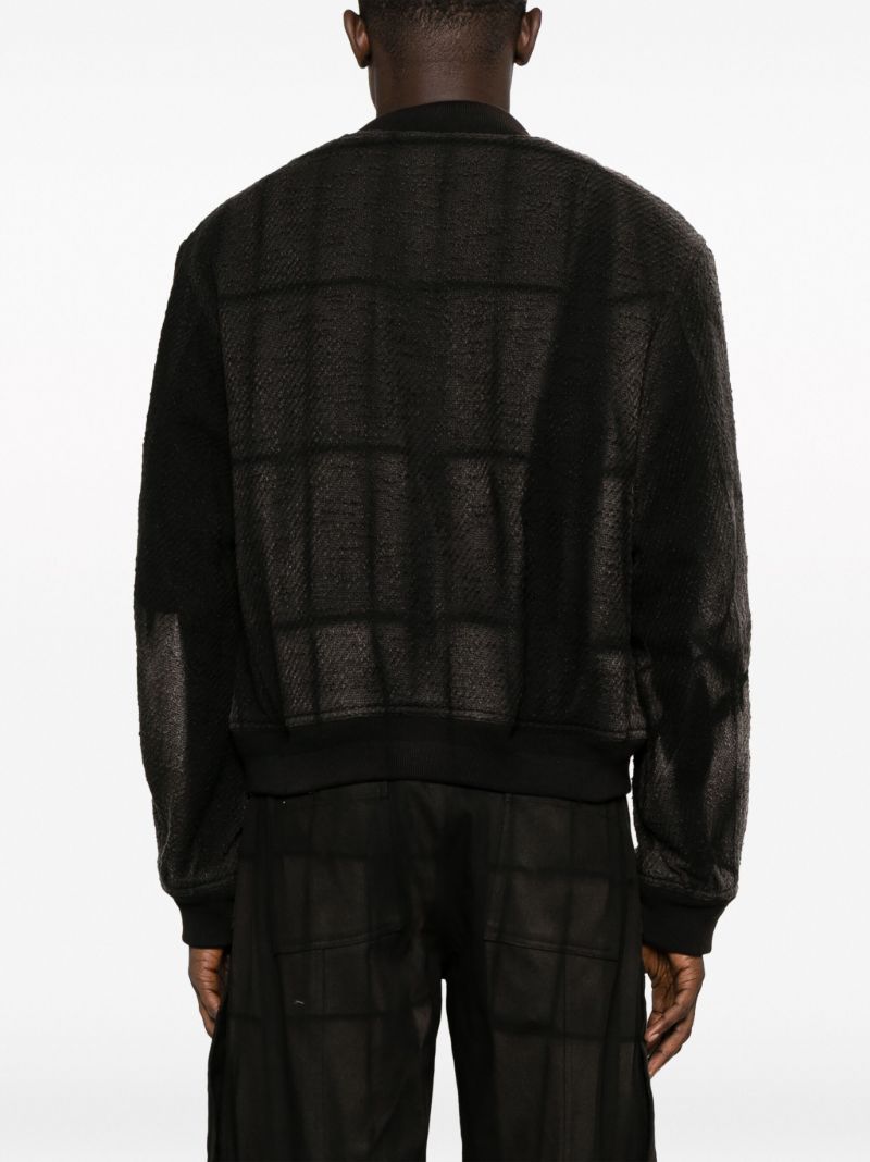 Black Cotton Sunbleached Bomber Jacket