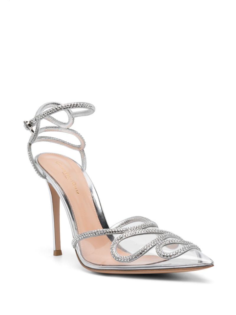 Silver 105 Crystal Pvc Pumps
