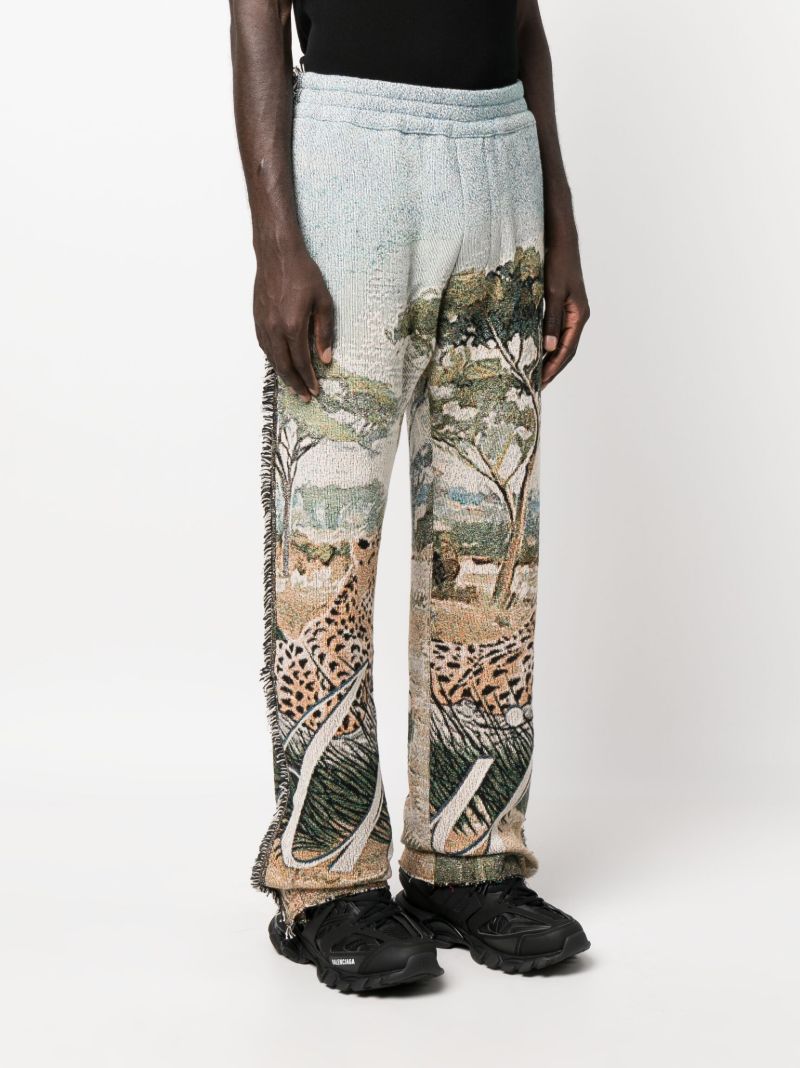 Beige Cheetah Tapestry Trousers