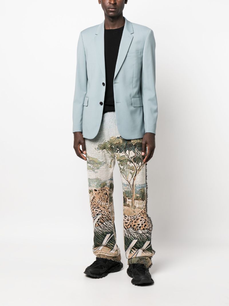 Beige Cheetah Tapestry Trousers