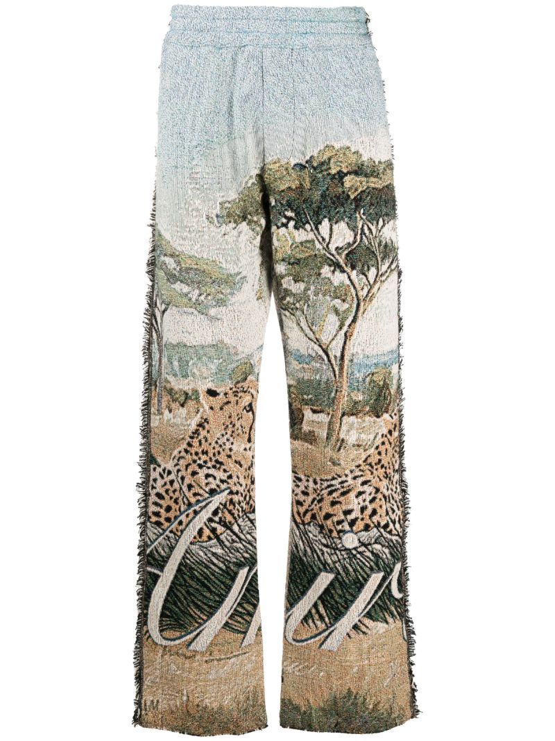 Beige Cheetah Tapestry Trousers