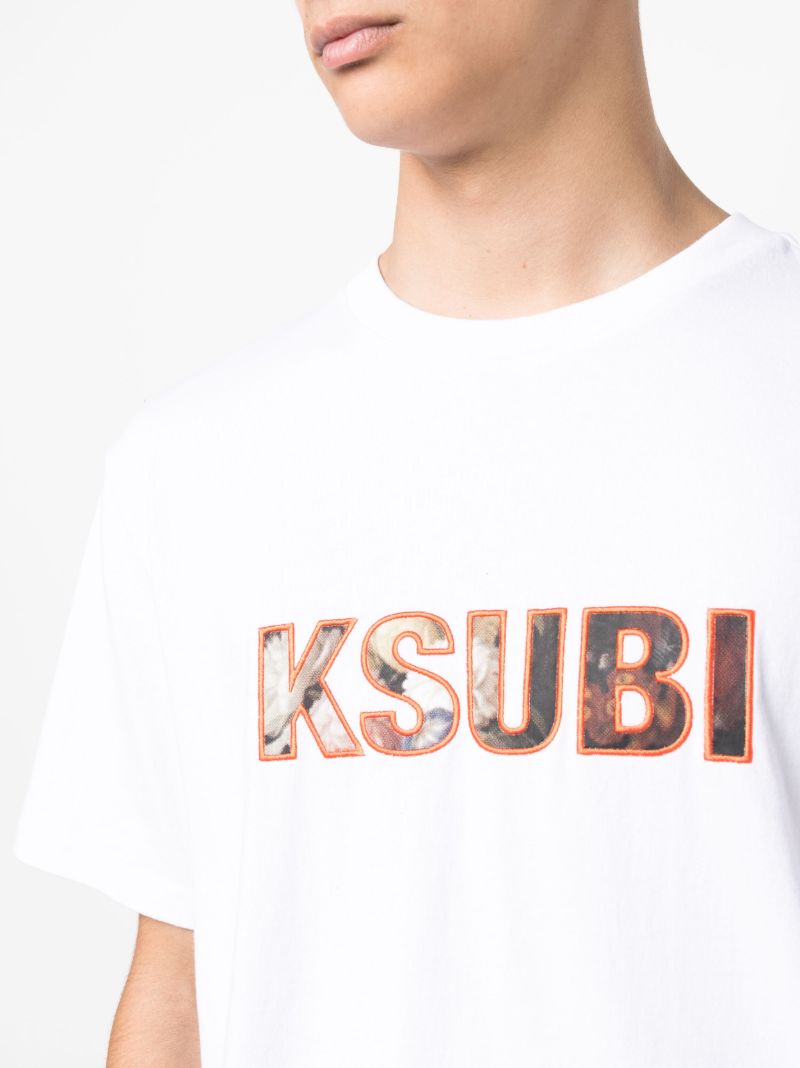 White Logo Print T-shirt