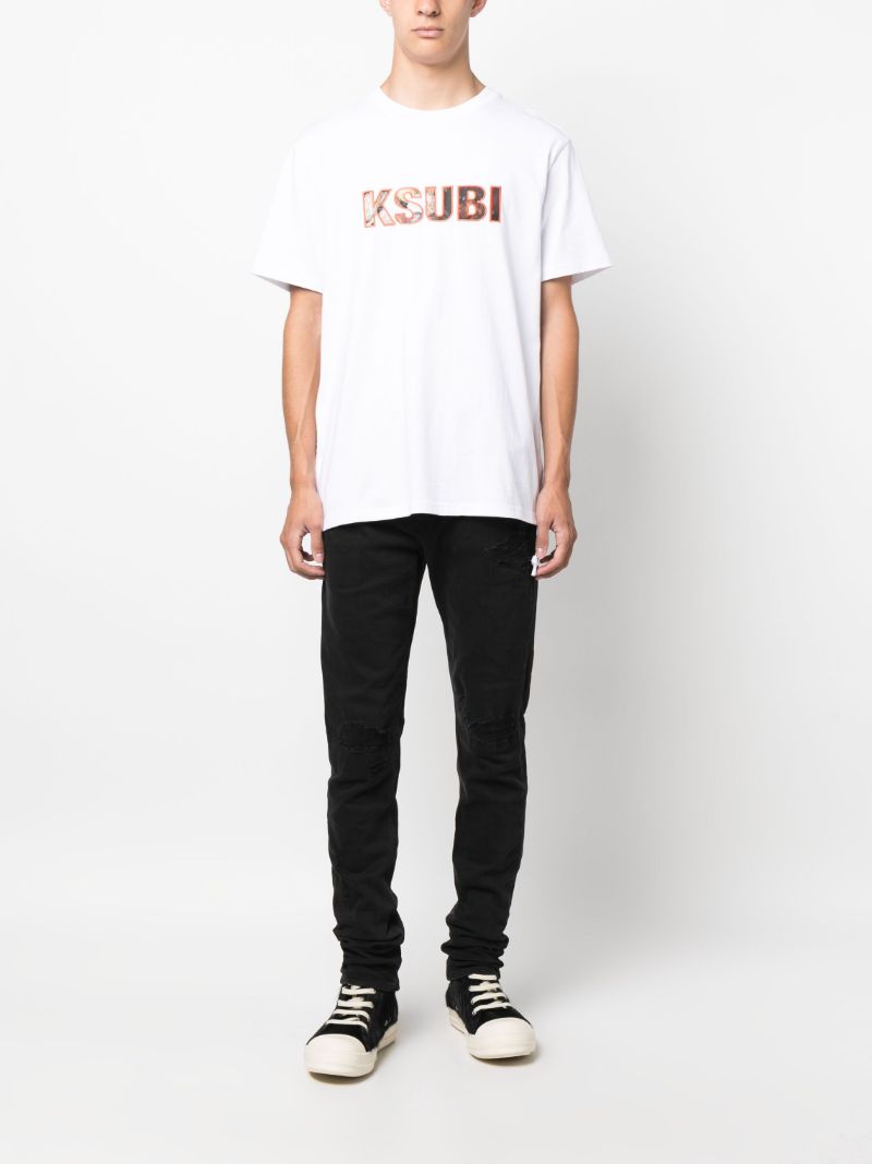 White Logo Print T-shirt