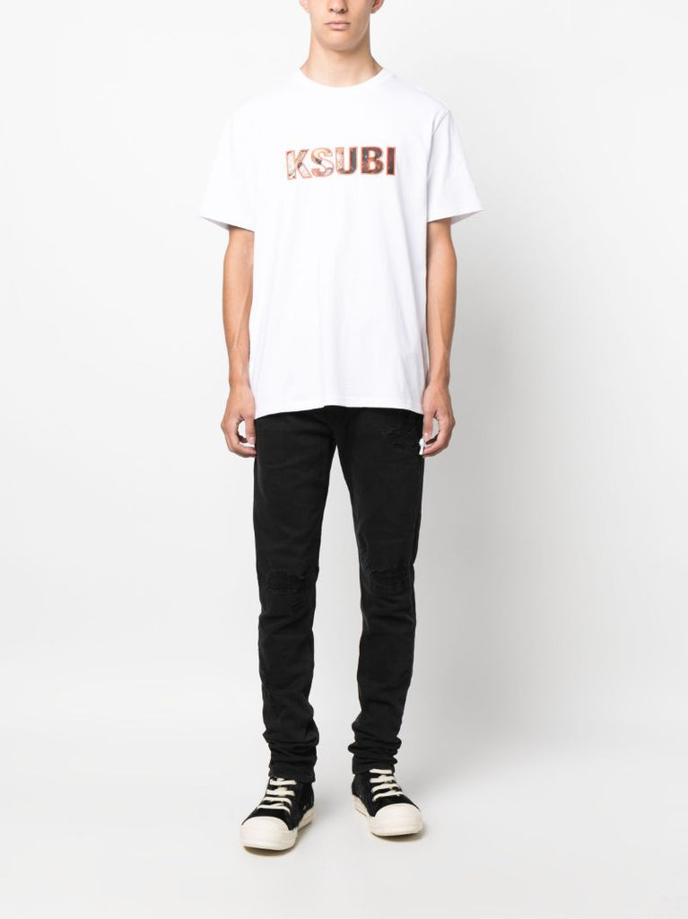 White Logo Print T-shirt